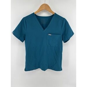 Figs Technical Collection Catarina One Pocket Scrub Top Sz S Caribbean Blue